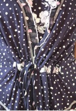 Navy floral dot short sleeve boho festival dress