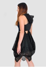 Creative lace tulip dress with hood