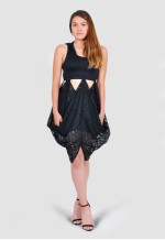 Creative lace tulip dress with hood