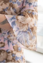 Vintage 70's Multicolour Pastel Flower Print Midi Dress