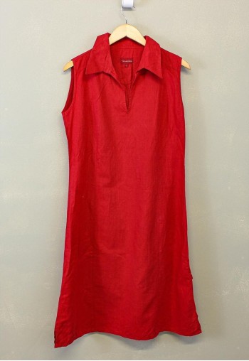 Vintage Y2K DIADORA Maxi Dress Red V Neck Collared