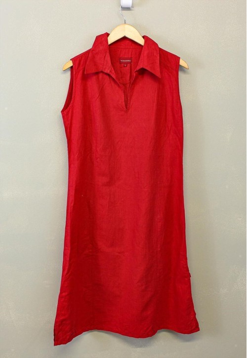Vintage Y2K DIADORA Maxi Dress Red V Neck Collared
