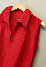 Vintage Y2K DIADORA Maxi Dress Red V Neck Collared