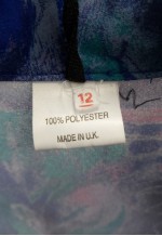 Vintage Pleated Shirt Dress Blue Purple