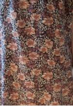 Brown floral maxi vintage A-line dress