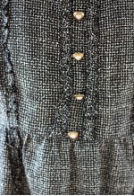 Black and white woven short sleeve dress