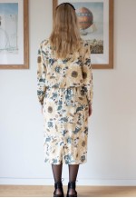 Beige cream long sleeve midi dress