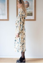 Beige cream long sleeve midi dress