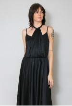 70's Vintage Black Lurex Ladies Maxi Evening Dress