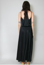 70's Vintage Black Lurex Ladies Maxi Evening Dress
