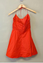 Vintage Y2K Mini Red Dress Pleated Tie Up