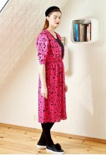 Pink and black insert floral vintage dress