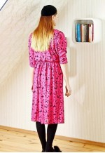 Pink and black insert floral vintage dress