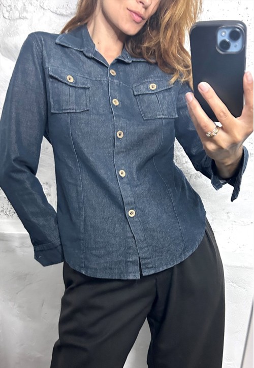 Vintage 70s Indigo denim Jacket - M - L