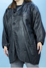 Vintage Leather Jacket Butterfly in Black M