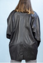 Vintage Leather Jacket Butterfly in Black M
