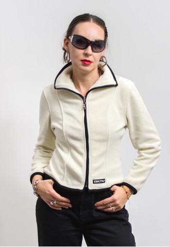 fleece jacket vintage zip up ski top women size L