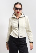 fleece jacket vintage zip up ski top women size L