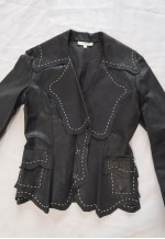 vintage chic Grunge Contrasting Stitches Leather Jacket