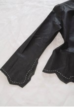 vintage chic Grunge Contrasting Stitches Leather Jacket