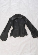 vintage chic Grunge Contrasting Stitches Leather Jacket