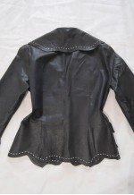 vintage chic Grunge Contrasting Stitches Leather Jacket