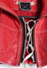 Reworked Y2K Chili Red Leather Two Piece Set