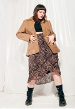 Vintage Leather Jacket Y2K Blazer Coat in Brown