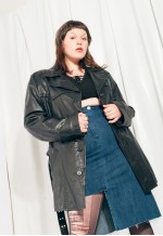 Vintage Leather Jacket 90s Matrix Style Unisex Black Coat