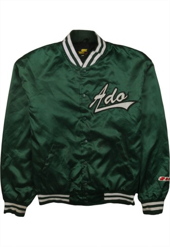 Vintage 90's Active Windbreaker Lightweight Button Up Green