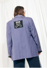 Vintage Jacket Reworked Feminist Graphic Purple Patch Blazer
