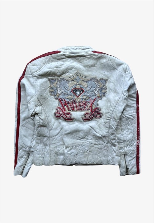 Vintage Y2K Women's AVIREX Leather Varsity Jacket