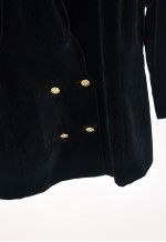 Vintage 90s double breasted velvet jacket in black